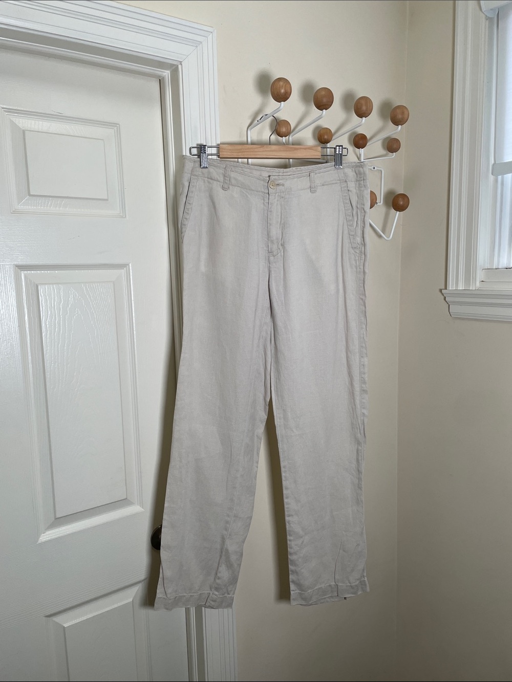 Gant - Wide Legged Straight Linen Old Money Pants - Cream - 32x32